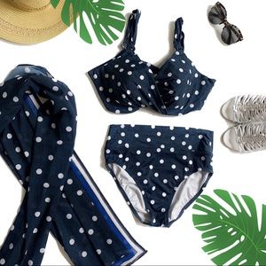 Miraclesuit| 3-piece Swimsuit|Navy/ White|8 |NWOT
